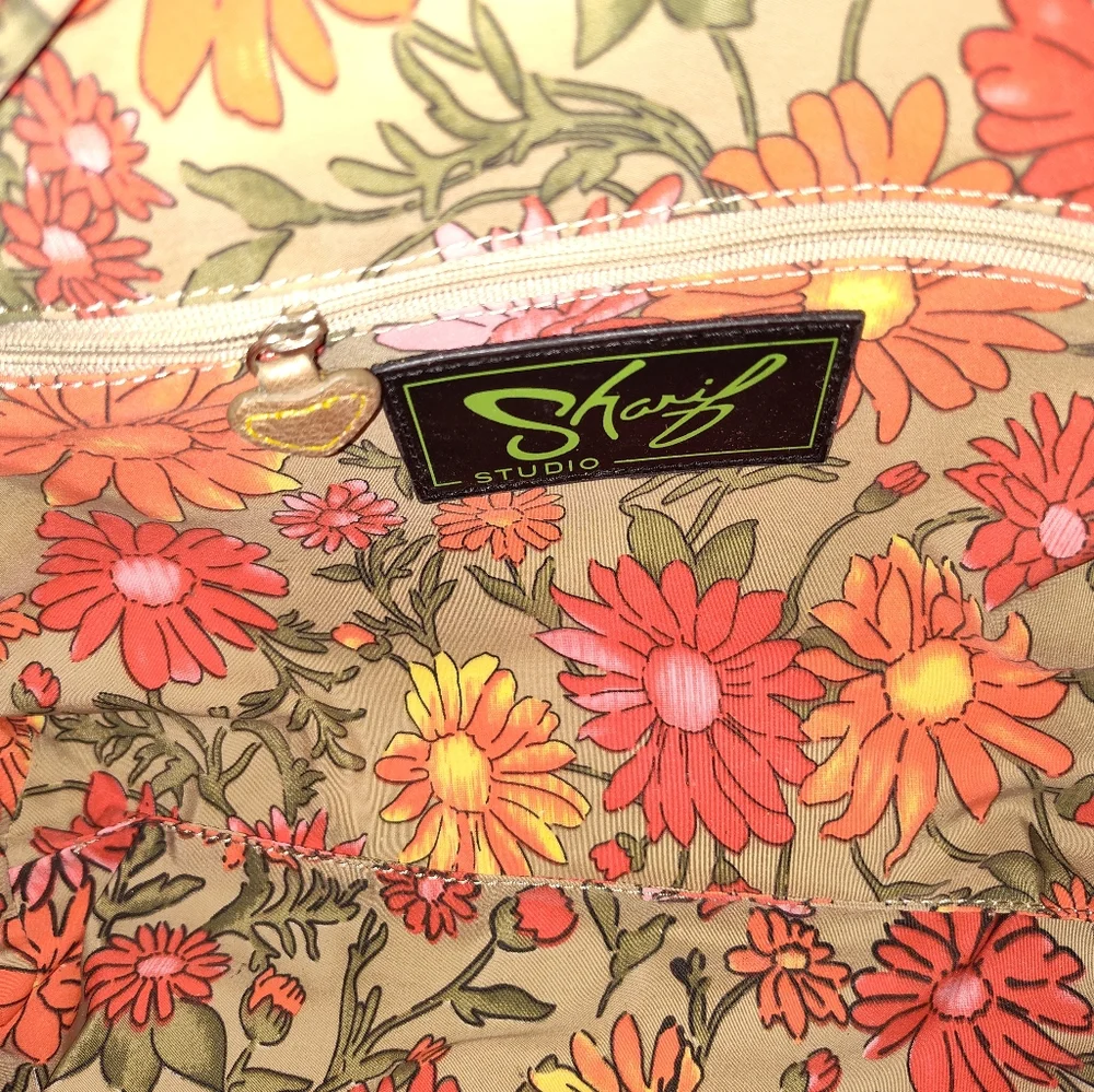 Sharif Blue and Gold Embossed Shoulder Bag - Picture 15 of 16